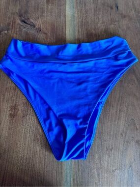 Aerie Women’s Blue High-Waist Cheeky Bikini Bottom